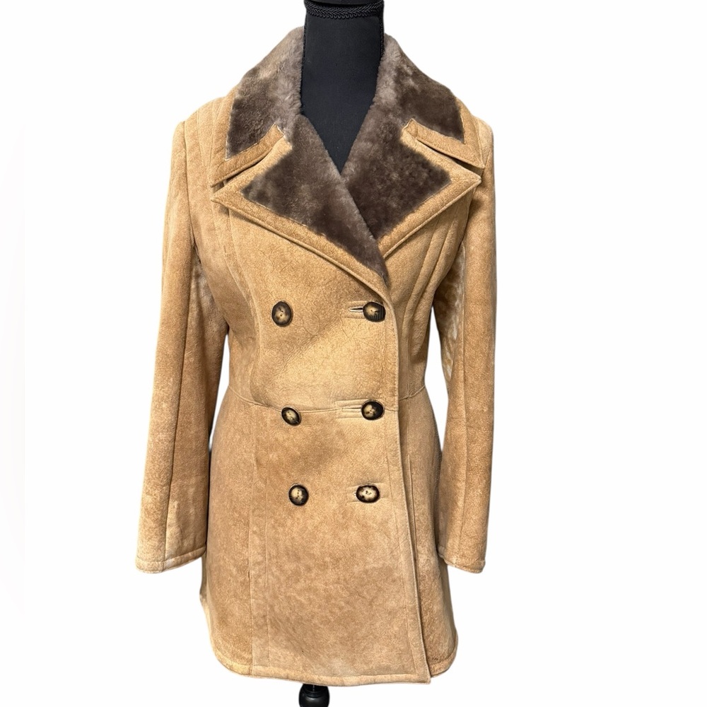 Vintage Sawyer of Napa Californian Spring Lamb Double-Breasted Pea Coat